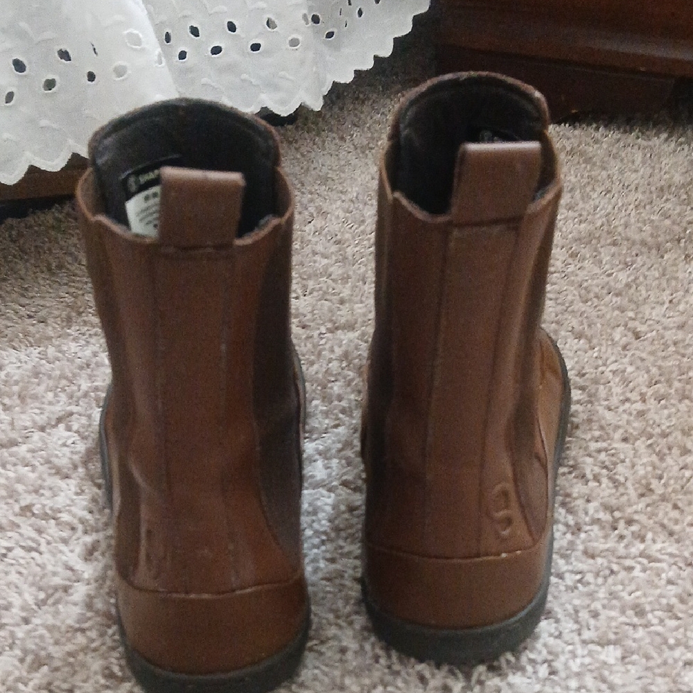 SHAPEN Leather Brown chelsea Boots for Women - Picture 4 of 6